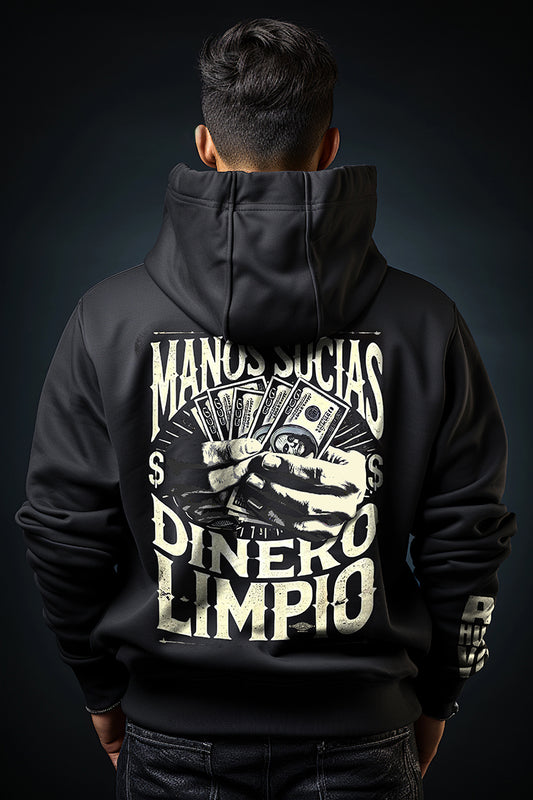 Stylish Letra Design "Manos Sucias, Dinero Limpio"
